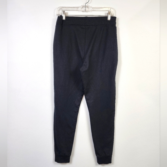 Ashley Blue Womens Midnight Black Jogger Pants Wht Drawstrings Zip Pocket, sz LG - Picture 3 of 7